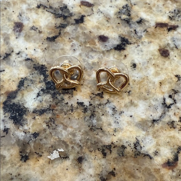 Jewelry - Gold Knot Pretzel Shape Stud Earrings